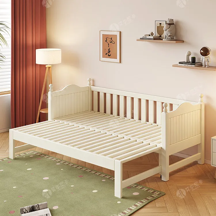 Pull-out bed Wide sofa bed Solid wood sitting and lying pull-out retractable storage bed Small apartment