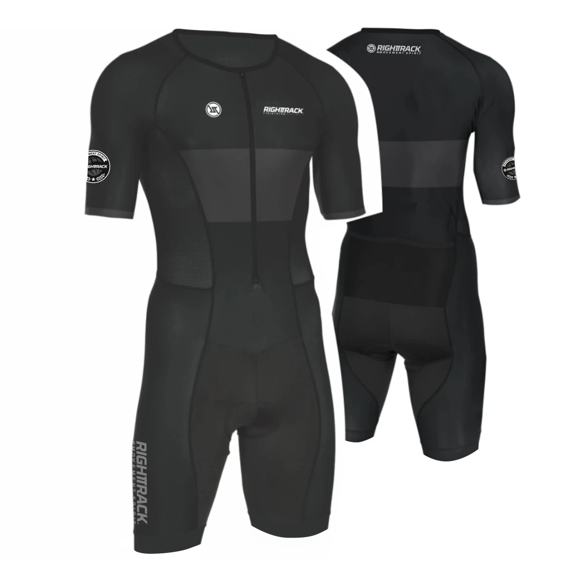 RIGHTTRACK-Combinaison de Course à Manches Courtes Trisuit pour Homme, Vêtements de Natation, Cyclisme, Course à Pied, Compétition d\'Été, Dégradement