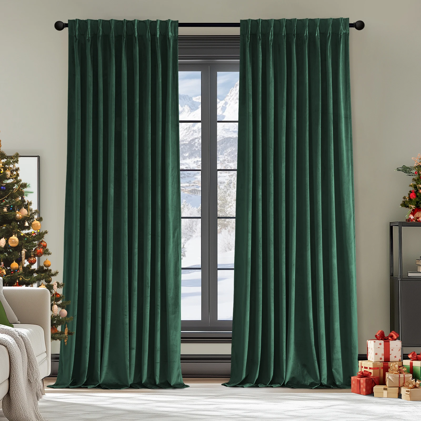 

Бархатные шторы Jinchan с плиссировкой, затемняющие, для затемнения комнаты, роскошные, современные, с креплением на петлях, термоизоляционные