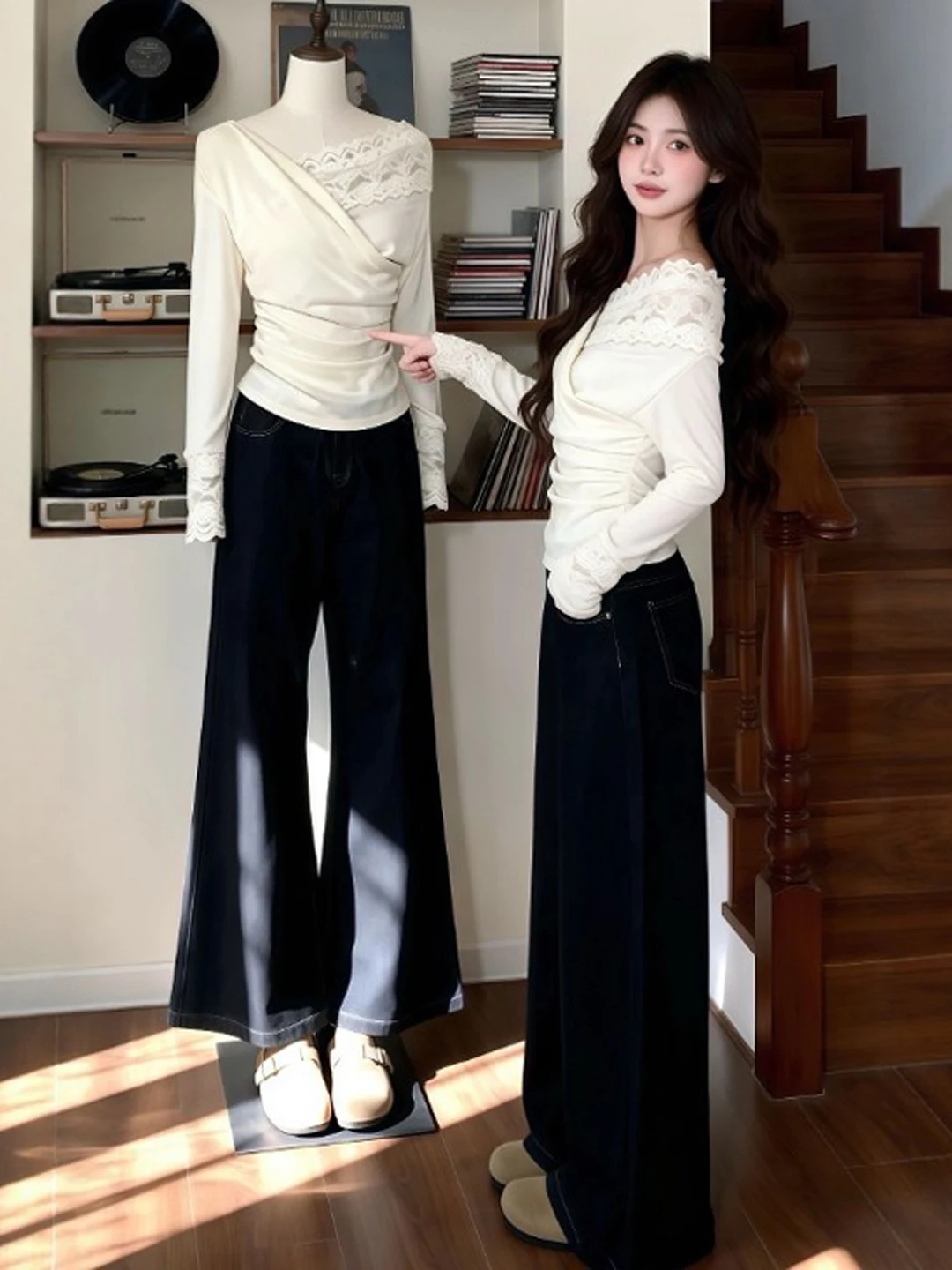 

Уникальная красивая облегающая футболка на одно плечо в корейском стиле с длинным рукавом и завышенной талией, модная базовая модель для женщин на весну