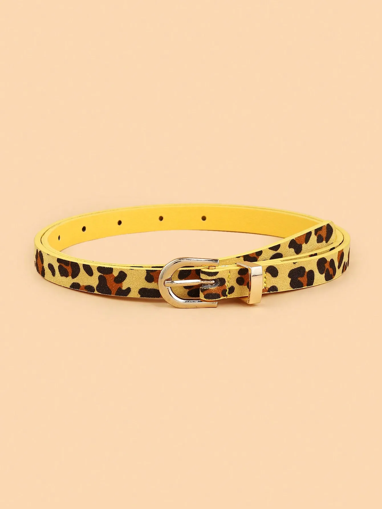 Boho Style PU Belt Leopard Print Thin Belt Women Dress Slim Fit Women Dress Custom Belt