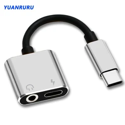 USB C to Type-C and 3.5mm Aux Adapter USB C Audio Charge Cable Original for Huawei Xiaomi Redmi Type-C-earphone Connetor Plug
