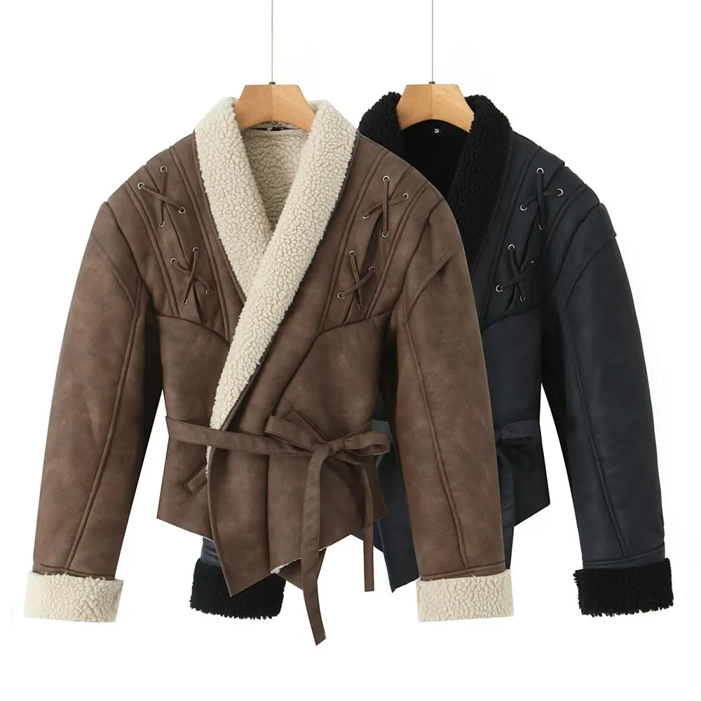 

Winter new women's clothing French style fashionable versatile casual style fur integrated jacket