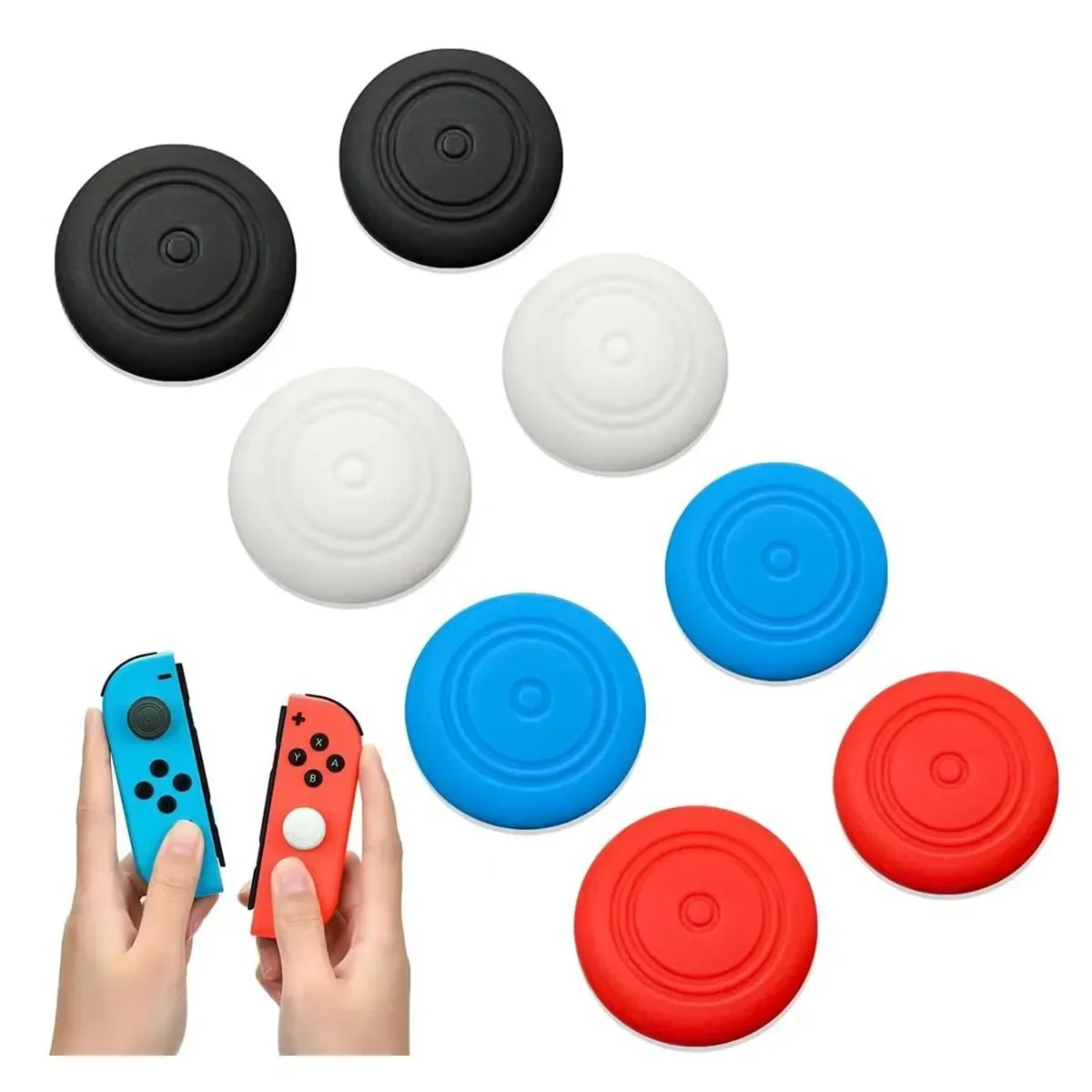 Silicone Joystick Caps For Nintendo Switch Joy‑Con, Anti‑Slip Soft Thumb Grip Protector Covers, Multi‑Color For NS Controller