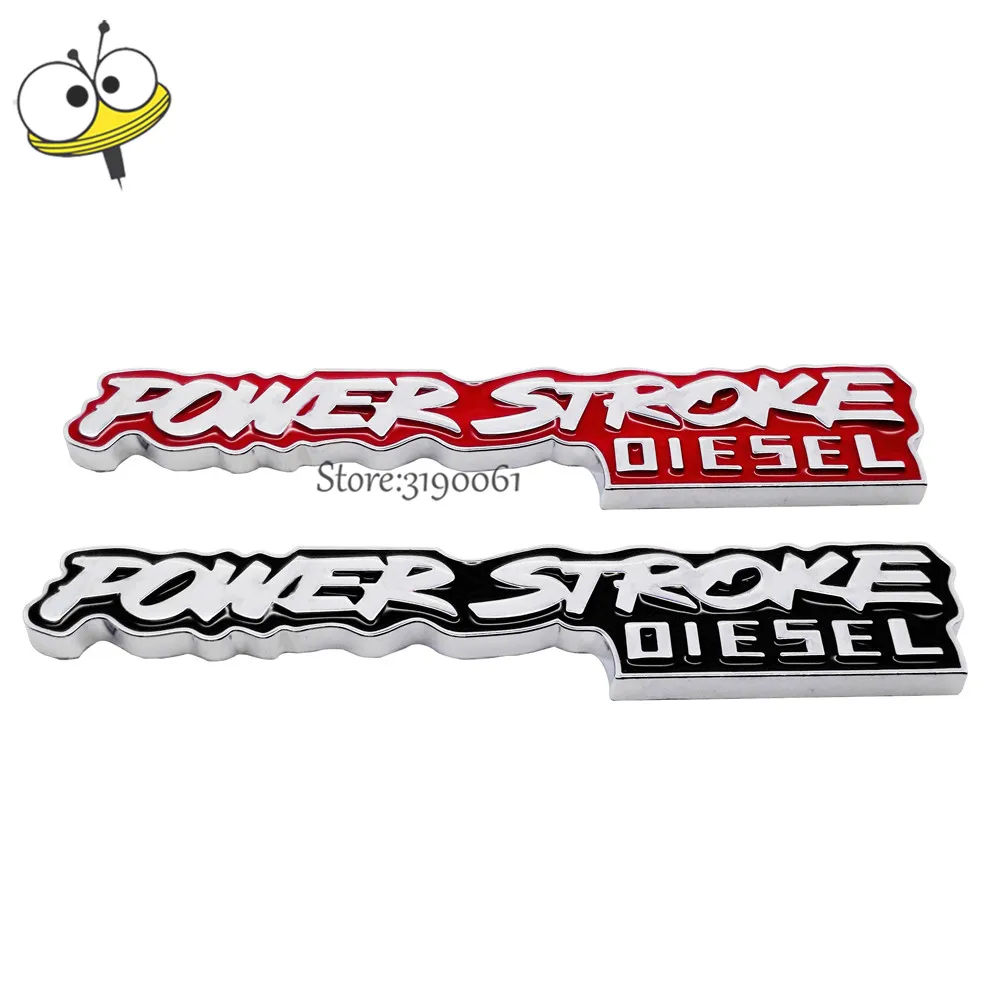 Car Styling Sticker Auto Decal 3D Emblem Badge for POWER STROKE Diesel Logo For Mustang Focus Fiesta Fusion Mondeo Escort Kuga