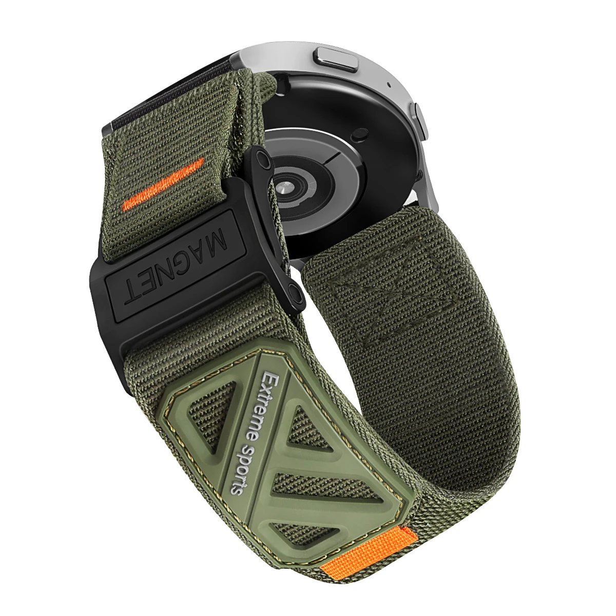 New Magnetic Loop Watch Band for Huawei and Samsung, 20mm 22mm Nylon Canvas Sport Strap with Hook Loop Fastener, Outdoor Hiking