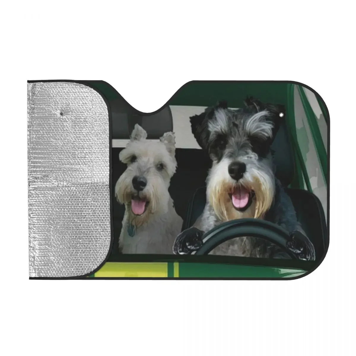 Auto Interior Funny Dog Design Car Visor High Quality Schnauzer Dog Driving 3D Summer UV Protection Front Windshield Sun Shade