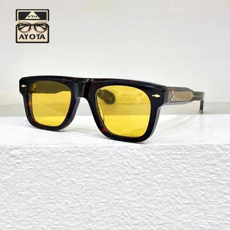 

New Vintage Sunglasses for Men Designer Brand Square Acetate Tortoiseshell UV400 Outdoor Handmade Women's Fashion SUNGLASSES