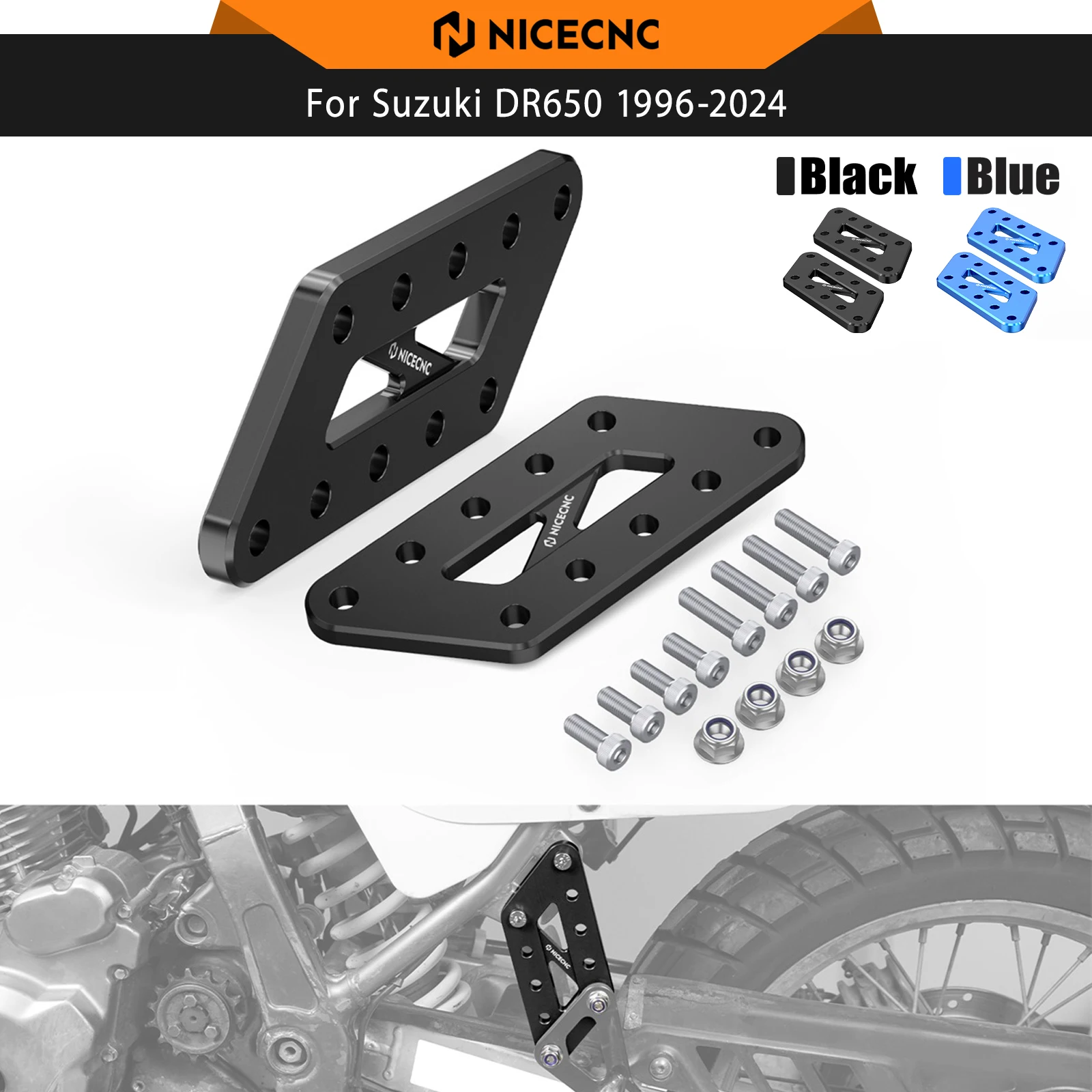 

For 1996-2024 Suzuki DR 650 S DR 650 SE Passenger Foot Peg Relocation Brackets DR650S /SE DR 650 S DR 650 SE DR650 S DR650 SE