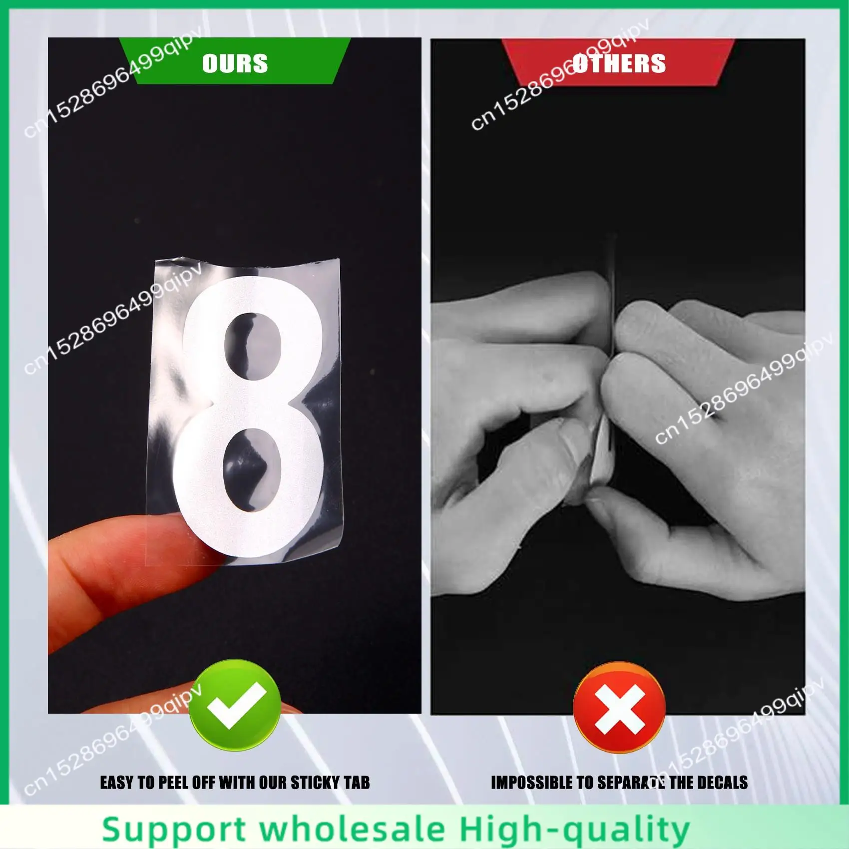 

Номера почтового ящика ABSF для улицы, 10 комплектов светоотражающих наклеек с номерами 0-9 с липким язычком для легкого разделения подложки (2 дюйма)