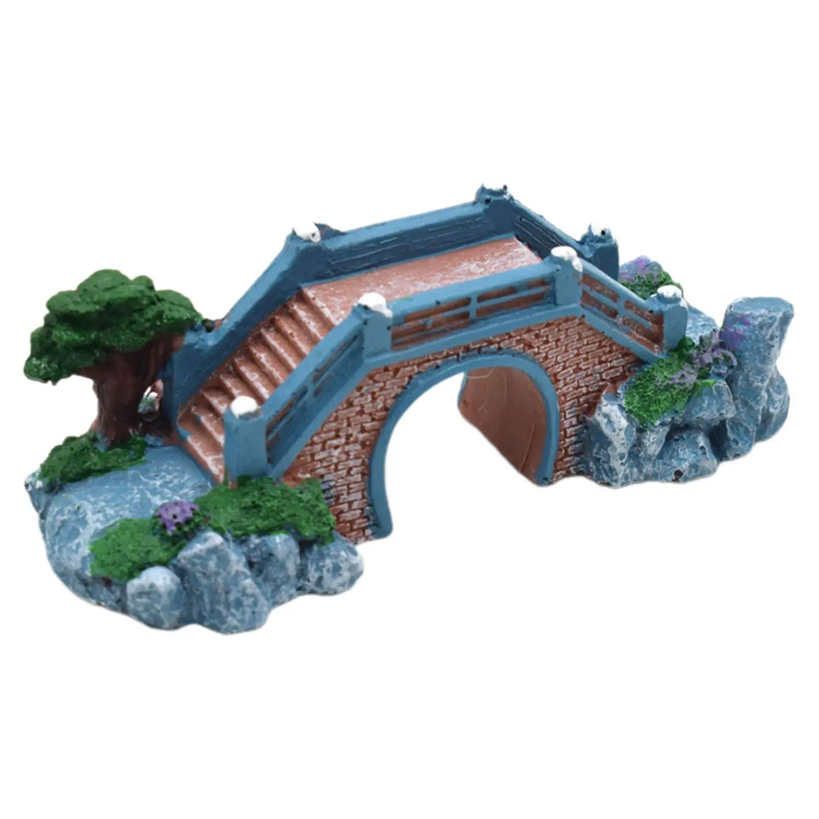 خزان الأسماك جسر مشهد الراتنج الحرف تمثال محاكاة جسر حوض السمك الحلي لحديقة ساحة شرفة الحديقة المشهد الصغير