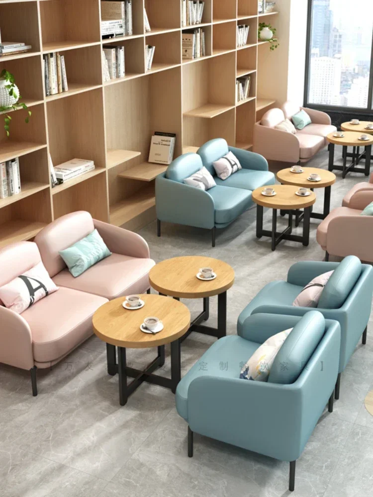 Customized dessert shop, milk tea shop, table and chair combination rest area, book bar, coffee bar, bar, soft package, wrought