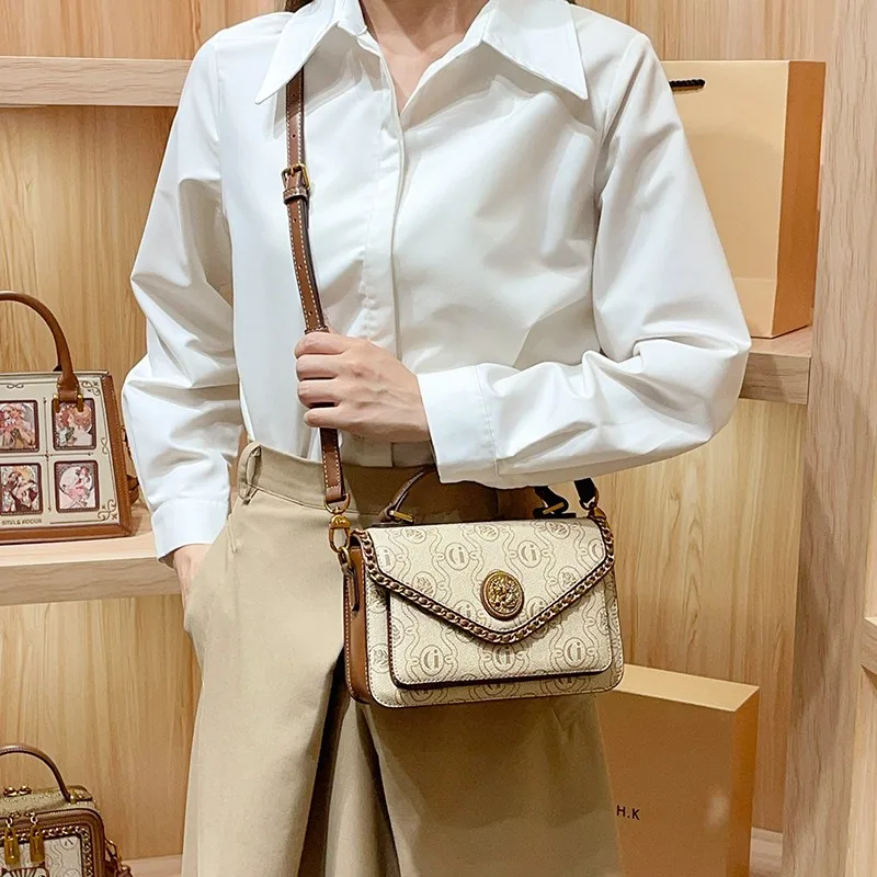 Light luxury brand designer women\'s handbag small square bag 2024 new fashion high-end autumn and winter single shoulder crossbo