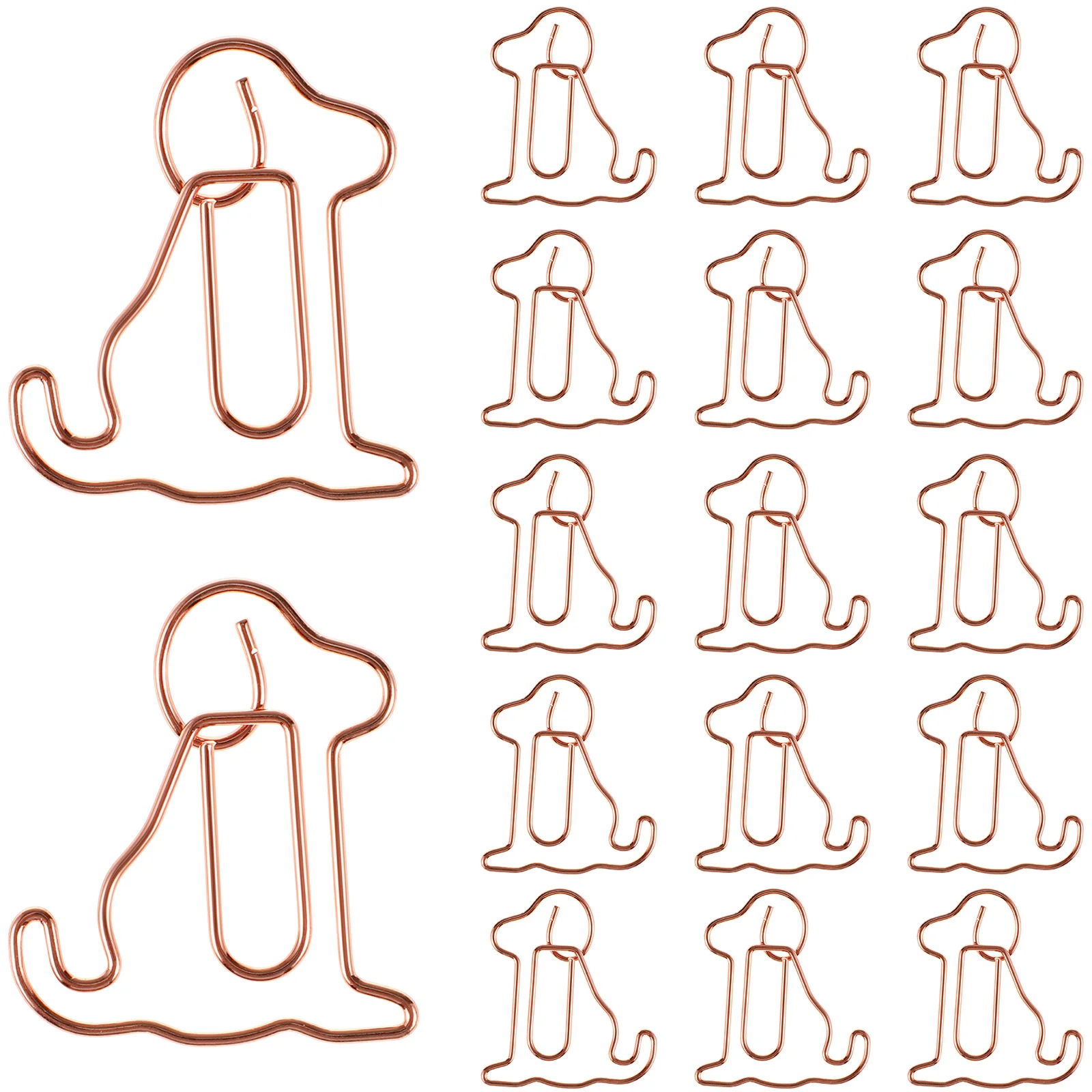 25 Pcs Cat Paper Clip Animal Shape Clips Office Supplies Small Binder Metal Bookmark Document