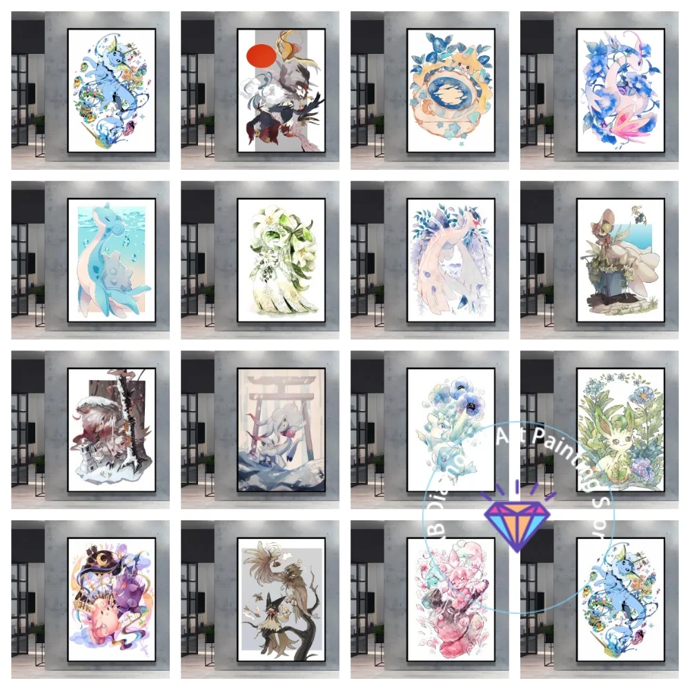 

Anime Pokemon Pikachu Cute Cartoon Square Round AB Diamond Painting Kit 5D DIY Cross Stitch Handmade Art Crafts Home Decor Gift