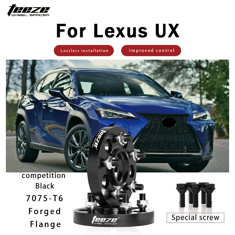 

Teeze 2/4pcs 5x114.3 CB60.1mm M12x1.5 Hub Centric Black Forged wheel spacer For Lexus UX Flange Plate15/20/25/30/35mm