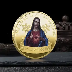Jesus Commemorative Coins Religious Souvenirs Coin Collection Wholesale Christ Metal Medals Gold Plated Silver