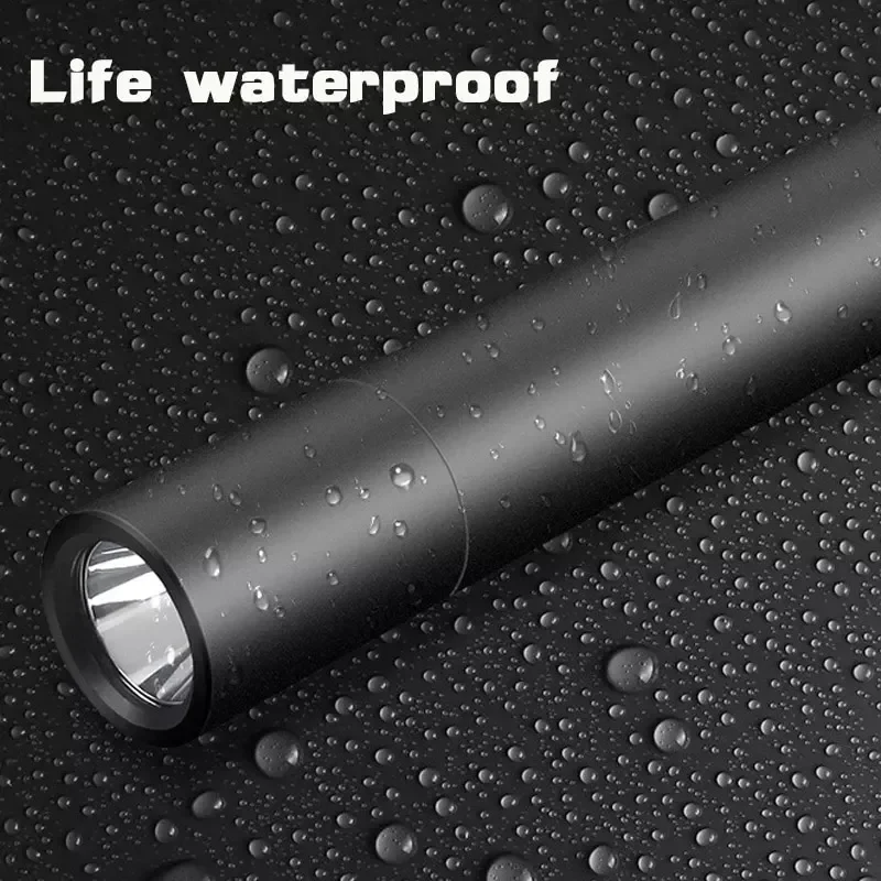 1-10PCS Mini Portable LED Flashlight USB Rechargeable Pocket Light Built-in Battery Zoomable Camping Searching Lantern