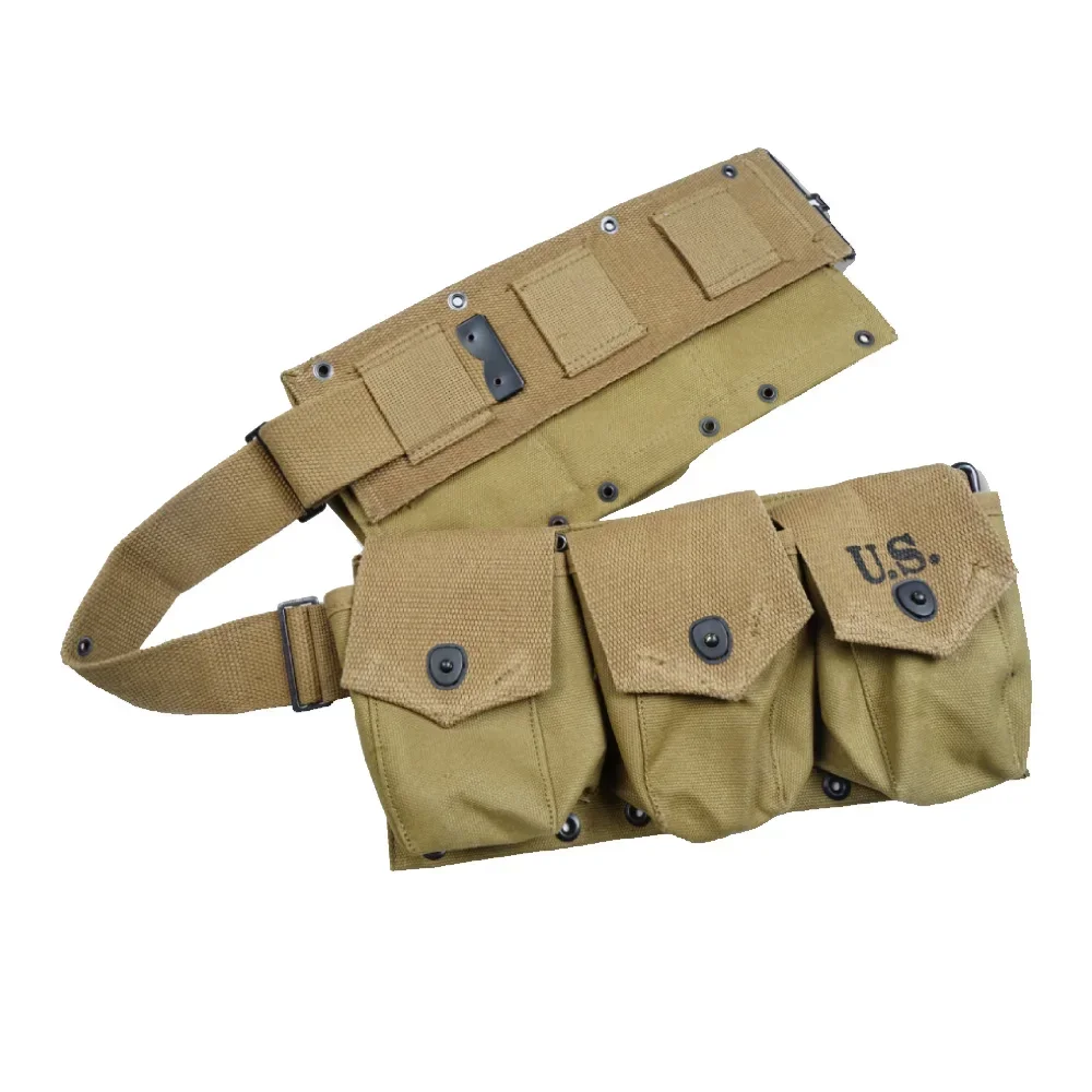 WWII WW2 American Soldier Six Company Pack Kit di attrezzature verde duro kaki Borsa per attrezzature di grande capacità