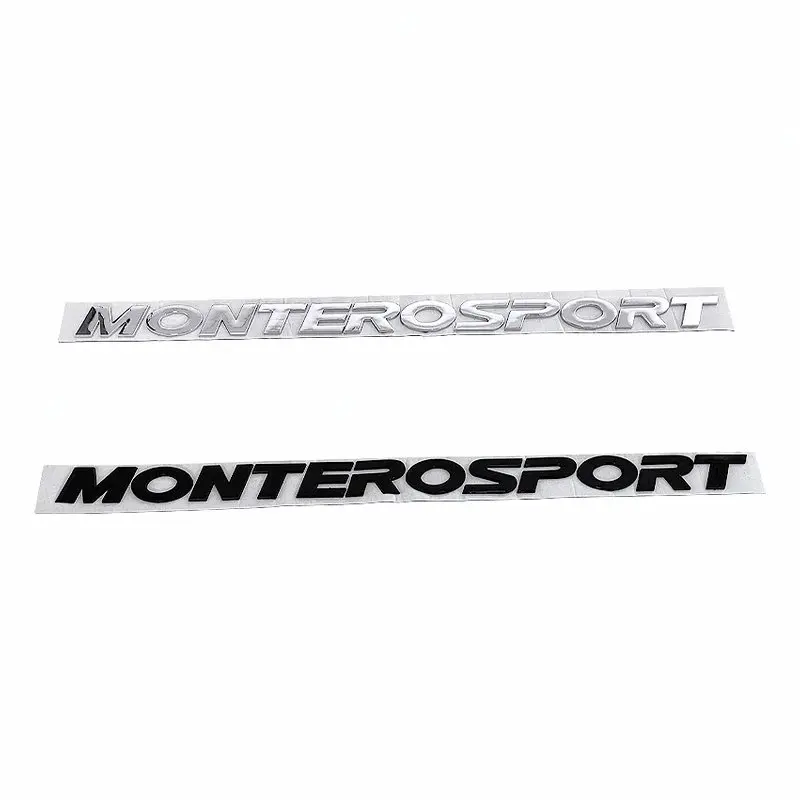 3D Chrome Raised Black Letters Rear Boot Trunk Tailgate Emblem Badge Sticker for MONTERO SPORT Auto Car Accessories styling