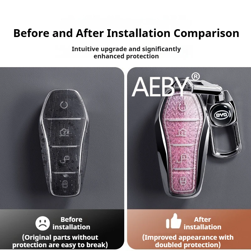 

AEBY For BYD Sealion 7 2024 Flexible PVC Key Case Key Fob Cover Protective Shell Anti Scratch Car Key Anti-Scratch Accessories