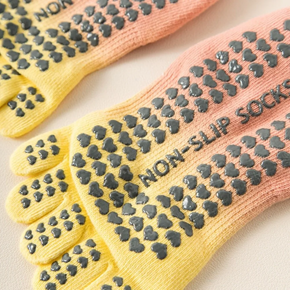 1 Pair Anti Slip Five Finger Yoga Socks Cross Strap Full Five Finger Split Finger Yoga Socks Professional Elastic