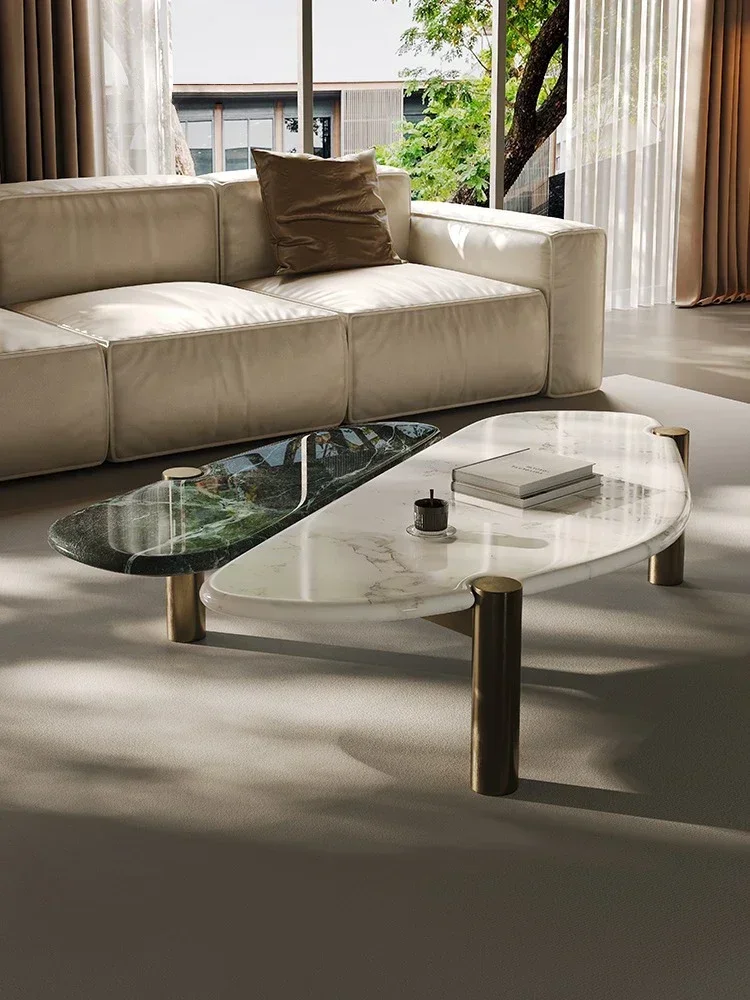 Marble Italian Minimalist Shaped Coffee Table Living Room Home