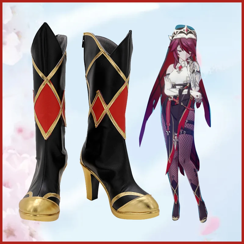 Genshin Auswirkungen Rosaria Cosplay Stiefel Hohe Ferse Schuhe Halloween Cosplay Prop Nach Maß