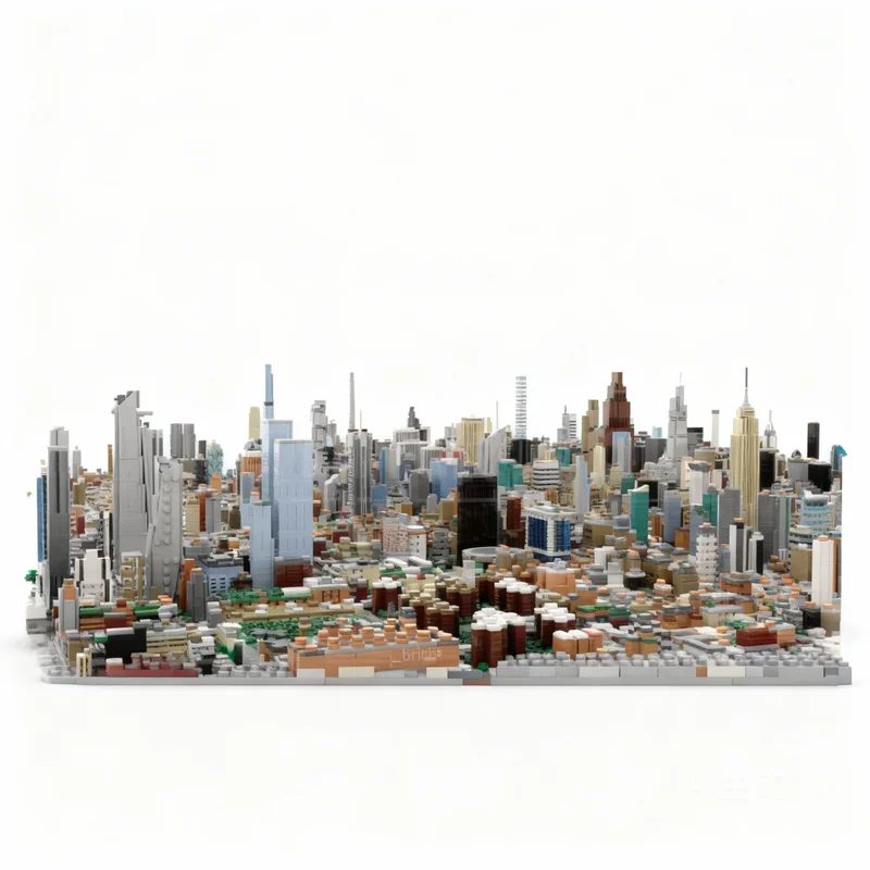 93123pcs MOC Midtown Manhattan New York City Architecture Model Building Blocks Architecture DIY Birthday Christmas Gift Toys
