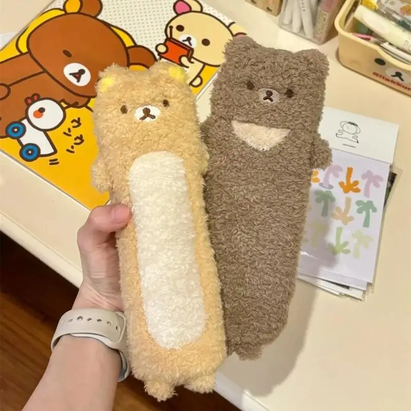 Kawaii Rilakkuma Federmäppchen für Kinder, Chairoikoguma-Bär, niedliches dünnes Federmäppchen, kleine Stifttasche, Schule, Schreibwaren, Geschenke