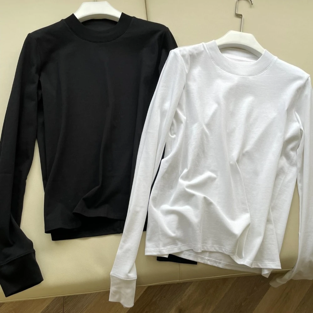 

Японский импортный пуловер из хлопка Pima с круглым вырезом, женская футболка