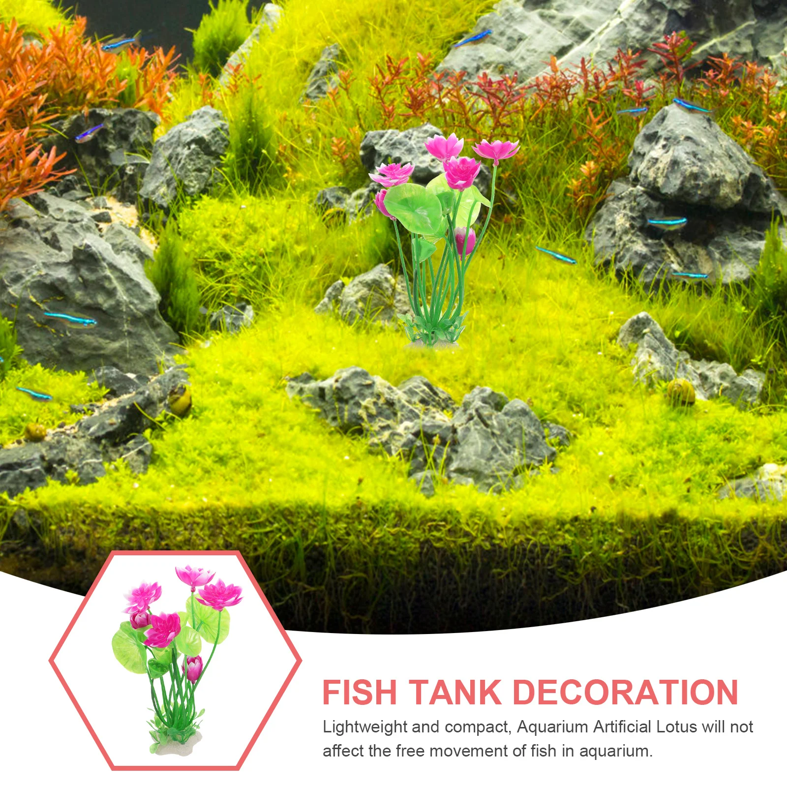 

Aquarium Artificial Lotus Fish Tank Decor Realistic Simulation Plants for Vivid Aquascaping Lightweight Lifelike Aquarium