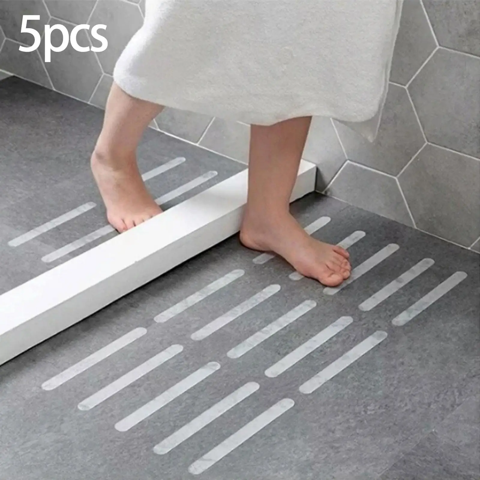 Safety Shower Treads Stickers Clear Non Slip Anti Skid Tape for Bathtub Adhesive Grip Strips for Bathroom Floor Senior Adult