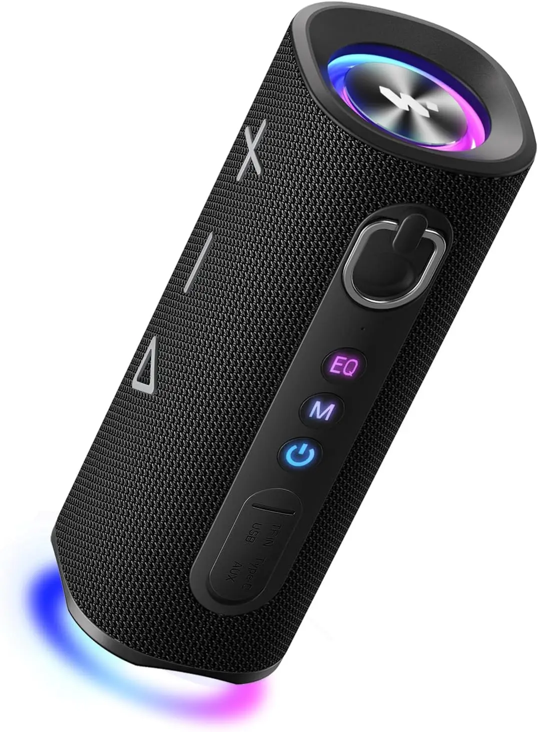 

40-ваттная Bluetooth-колонка с глубокими басами, водонепроницаемость IPX7, 24 часа работы, TWS для вечеринок на открытом воздухе/пляжа - черная