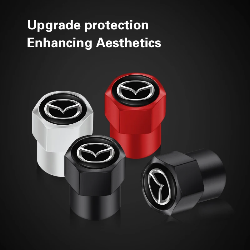 4 قطعة سيارة سبائك الألومنيوم غطاء الإطارات غطاء الصمام اكسسوارات لمازدا 3 6 CX5 2 CX3 CX9 MX5 RX8 Axela Demio Atenza MS
