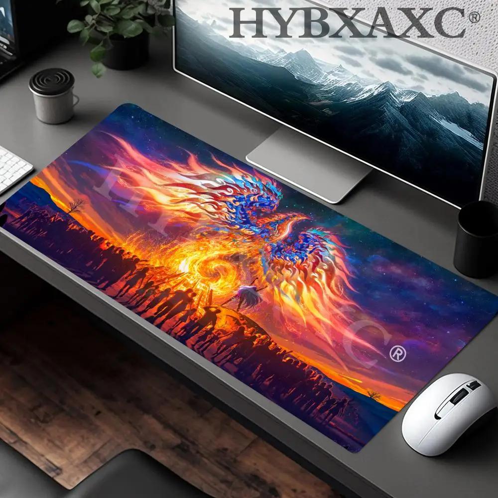

HYBXAXC Phoenix Rising Gamin Mouse Pad Cute HD Desk Pad Extended Gaming Keyboard Mats Large 90x40cm XXL Gamer Mousepad