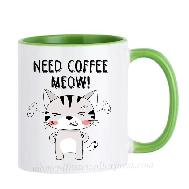 Meow Cat Cups Cafe Caffeine Cocoa Coffee Mugs Tea Mugen Friend Gifts Home Decal Milk Tableware Coffeeware Teaware Beer Drinkware