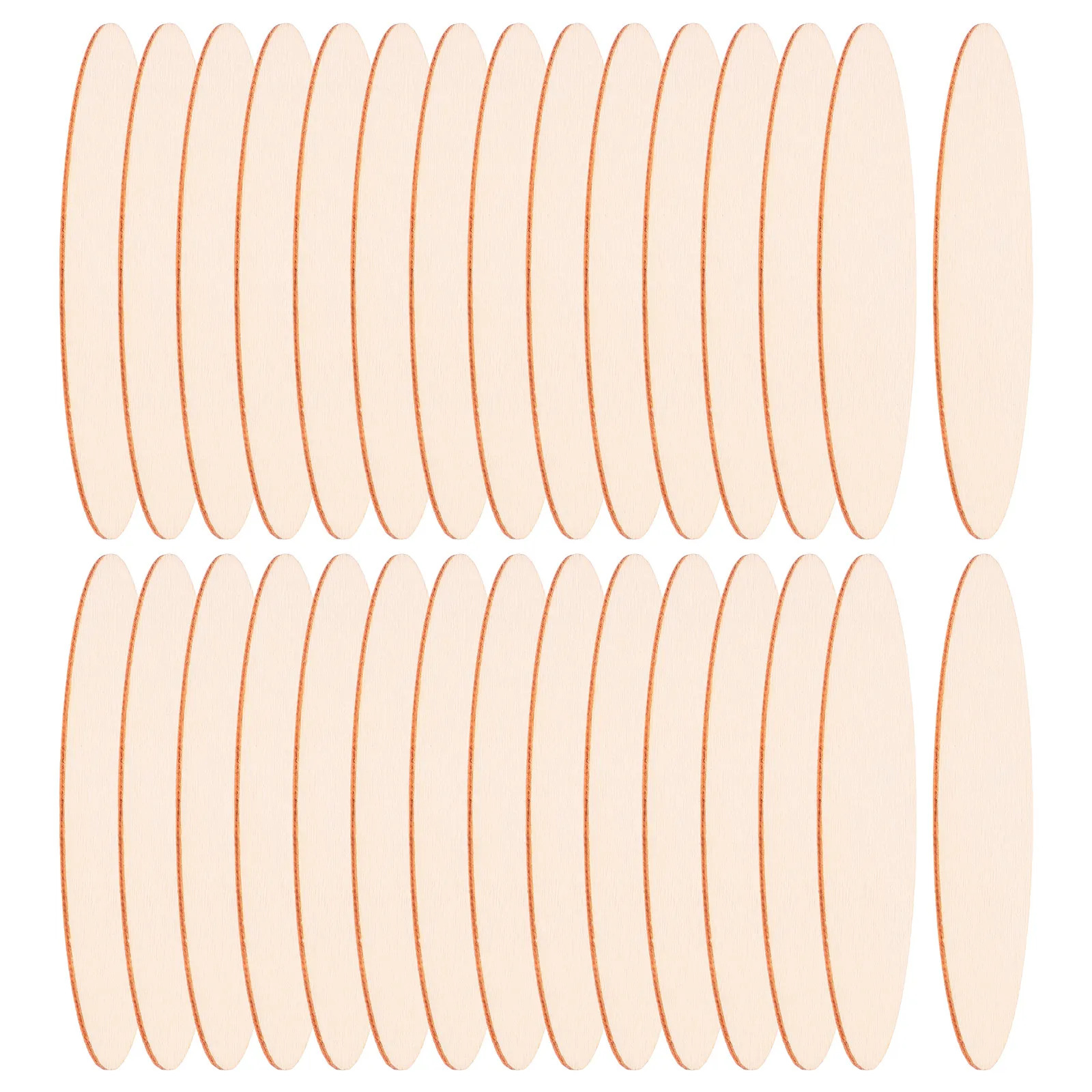 30Pcs Oval Wooden Chips Unfinished Wood Craft Pieces for DIY Projects Teaching and Student Activities
