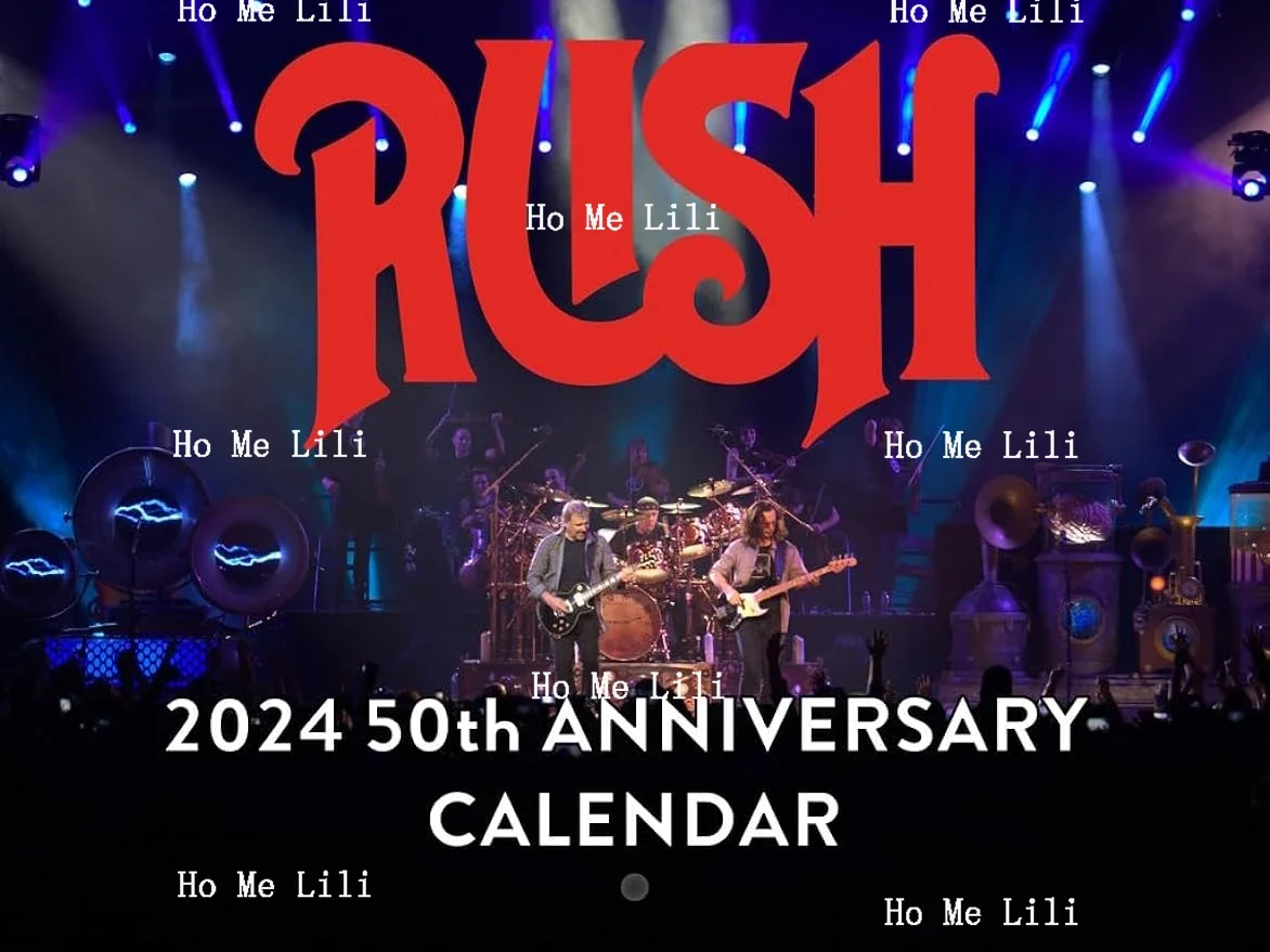 Rush Band Calendar 2024 Wall Calander Monthly 50th Anniversary Music Vintage Metal Tin Sign