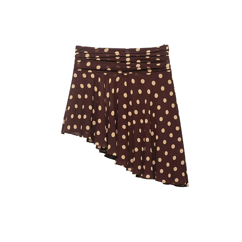 

Летняя женская асимметричная юбка в горошек со средней посадкой 2026 года