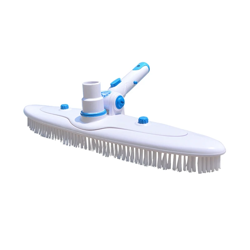 AT19-Swimming Pool Wall Floor Brush Suction Vacuum Head Cleaning Brushes Adjustable Handle Algae Scrubber Cleaner Tool