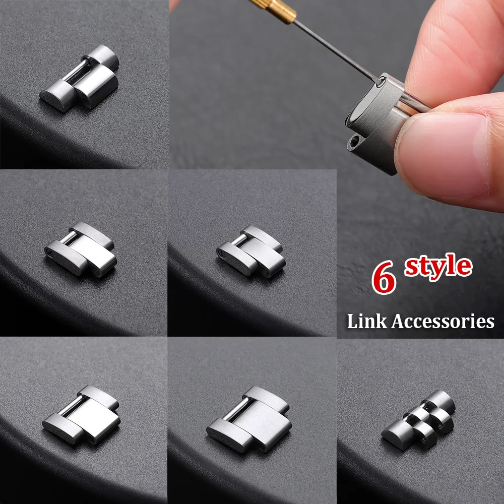 

Steel Extension Links for Rolex for Oyster for Jubilee Strap for GMT for Seiko Watch Band 10*4.8mm 16*8/9mm Parts Repair Tools