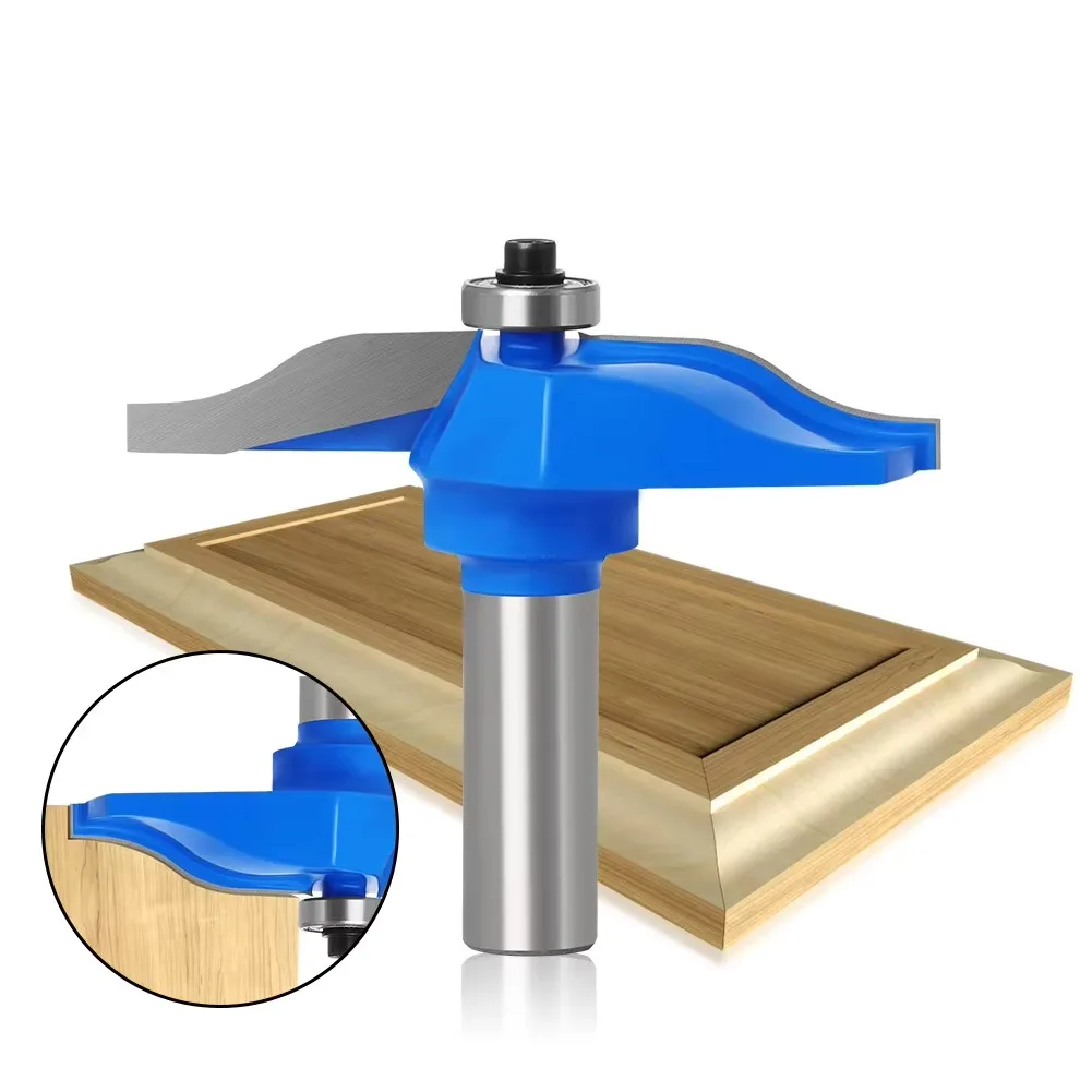 1 Peça Fresa de Haste de 1/2 polegada (12,7 mm) e 12 mm para Entalhe em Madeira, para Acabamento Arredondado, Perfil de Trilho e Perfil de Painel com Cavilhão, Fresa para Tupia e Fresa para Encaixes