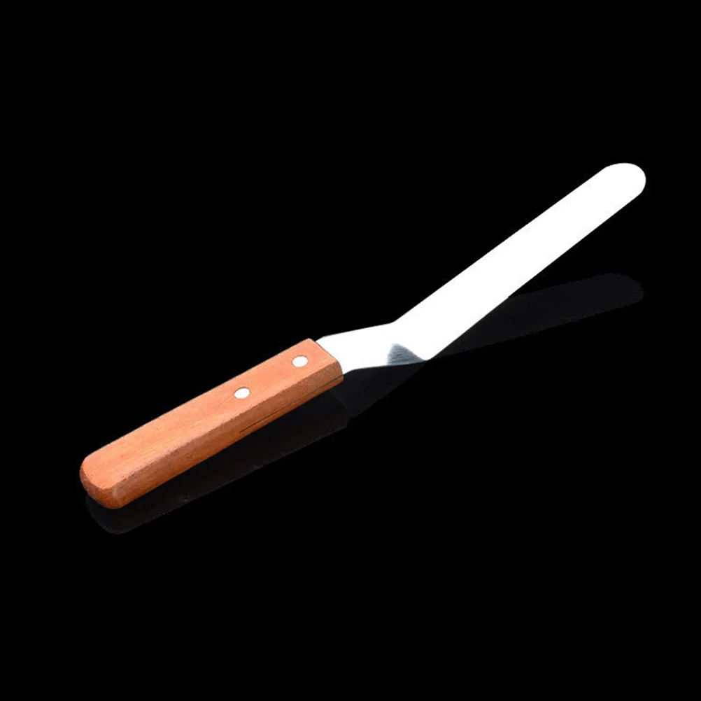 

Cream Spatula 4 Inch Stainless Steel Redwood Handle Cake Decorating Kitchen Tool Fondant Icing Smoother Easy Clean Edge