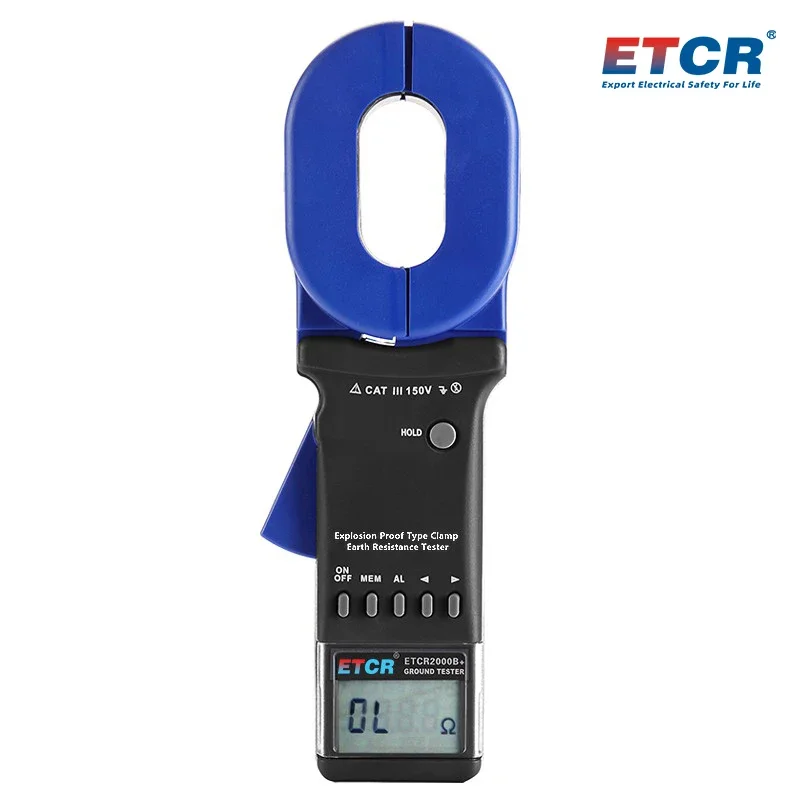 ETCR2000B+ -0.01-500ohm Clamp Earth Resistance Tester Explosion Proof Type Clamp Earth Resistance Tester