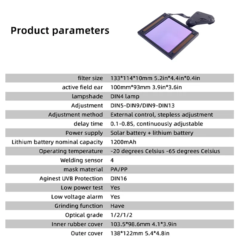 Big View Eara 4 Arc Sensor DIN5-DIN13 Solar Auto Darkening TIG MIG Grinding True Color Welding Mask/Welder Cap/Welding Helmet