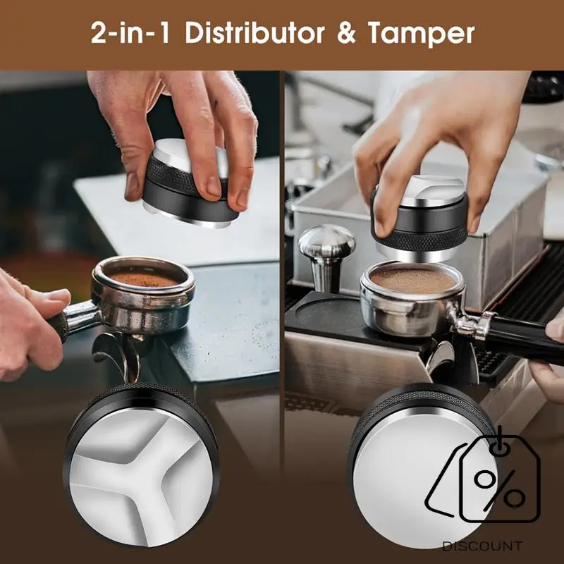 مجموعة ملحقات الإسبريسو ABKR-51 مم، موزع القهوة ومستوى العبث، أداة WDT ومجموعة قمع الجرعات