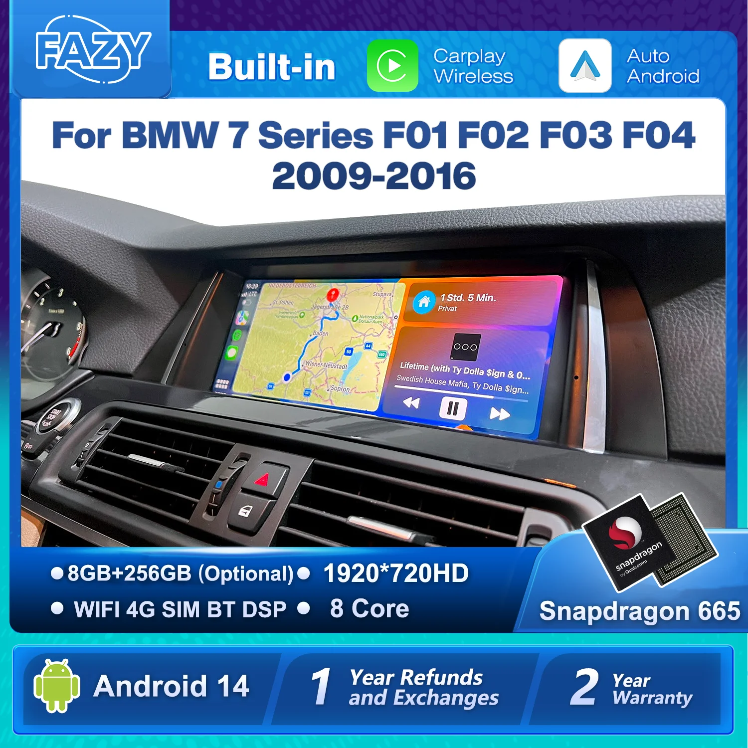 8+256G Wireless Car…