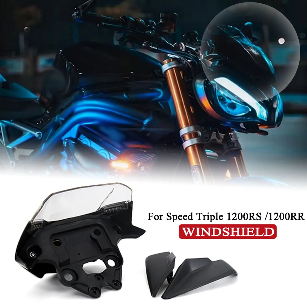 

New Motorcycle ABS Wind Deflectors Windscreen Windshield Front Fairing For Speed Triple 1200RS 1200RR SPEED TRIPLE 1200 RR RS