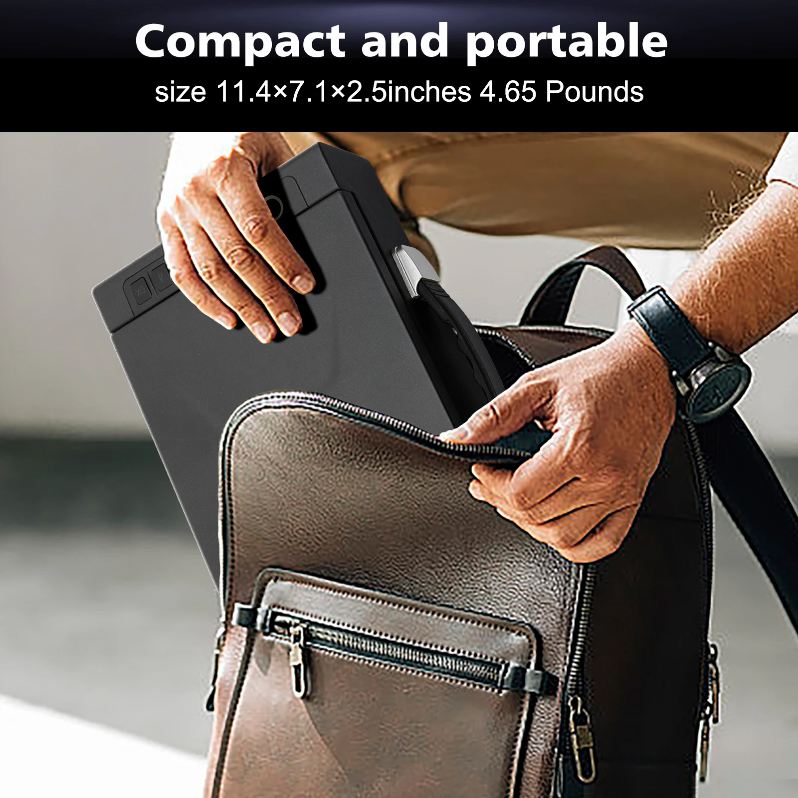 + Tuya المحمولة بندقية آمنة التكنولوجيا البيومترية APP/كلمة المرور/بصمة/مفتاح فتح المواد الفولاذية المدرفلة على البارد صندوق الأمان الآمن #3